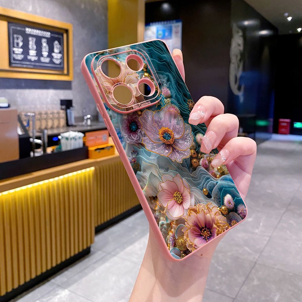 for Xiaomi Redmi Note 13 12 Pro 5G 12S 11S 13C A1 10 Pro 4G 10S Redmi 10C 9C 9S A2 Forest Liquid Flower Full Protective Case Anti Drop Cover