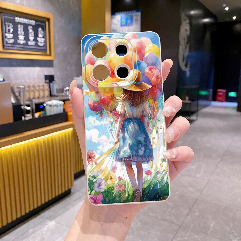 for Xiaomi Redmi Note 13 12 Pro 5G 12S 11S 13C A1 10 Pro 4G 10S Redmi 10C 9C 9S A2 Cat Girl Ballon Full Protective Case Anti Drop Cover