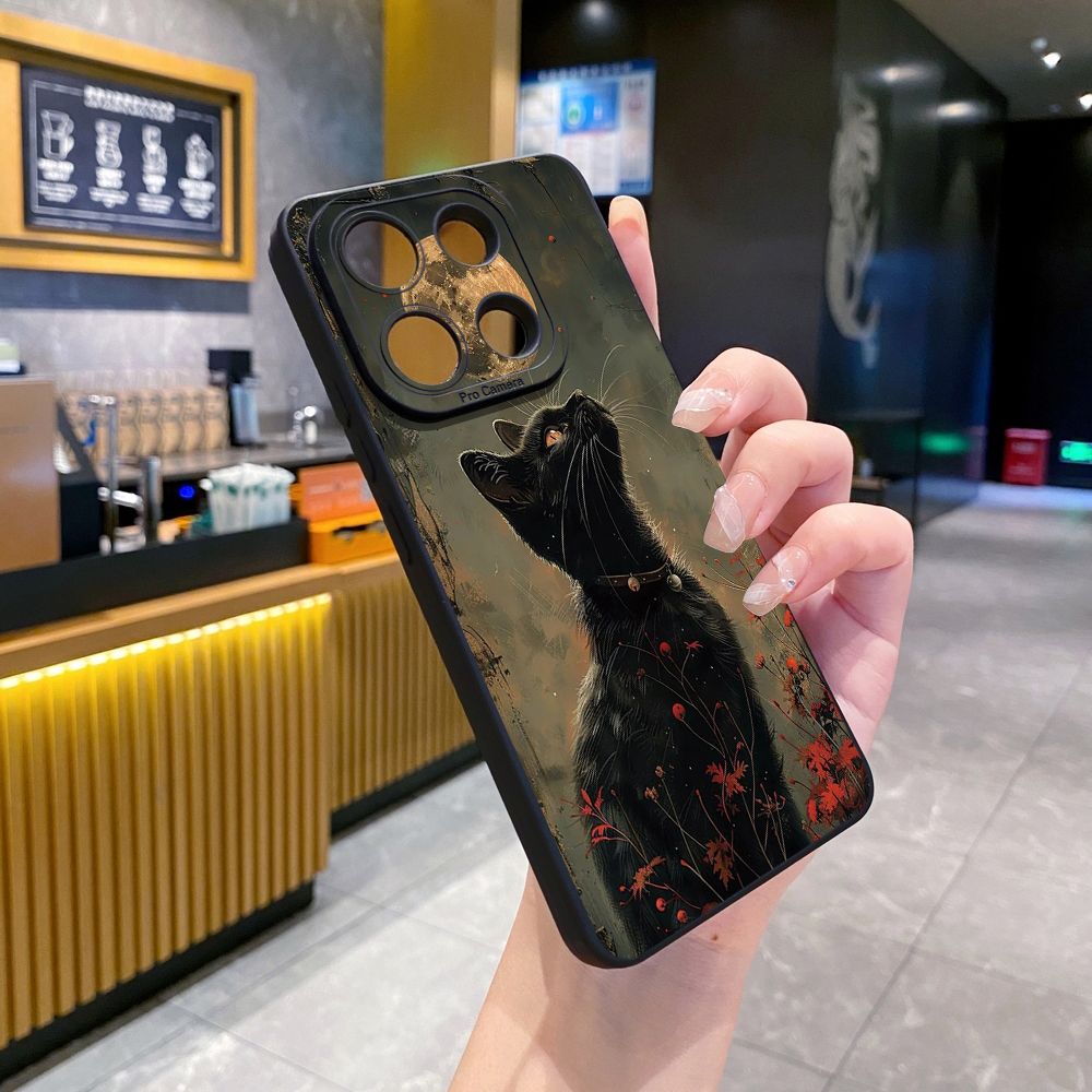 for Xiaomi Redmi Note 13 12 Pro 5G 12S 11S 13C A1 10 Pro 4G 10S Redmi 10C 9C 9S A2 Cat Girl Ballon Full Protective Case Anti Drop Cover