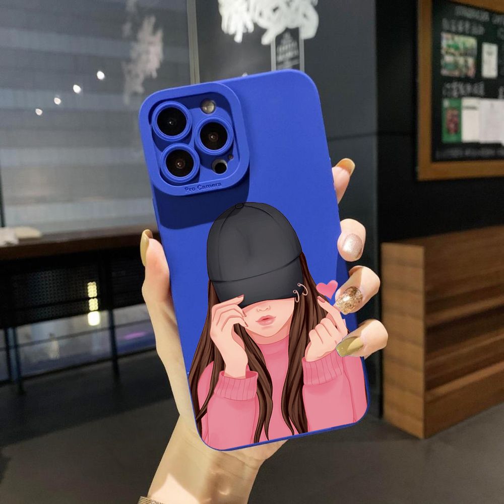 for iPhone 15 Pro Max 14 Plus 13 Pro Max 12 iPhone 11 XR 8 7 SE 2022 XS Max Beauty Flower Girl Full Protective Case Anti Drop Cover