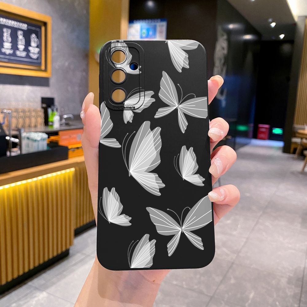 for Samsung Galaxy A15 A05 A35 A55 A04E A14 A24 A34 A54 A33 A53 A73 5G A32 A52S A72 A31 A51 A71 A11 A50 A03S Drawing Butterfly Retro Full Protective Case Anti Drop Cover