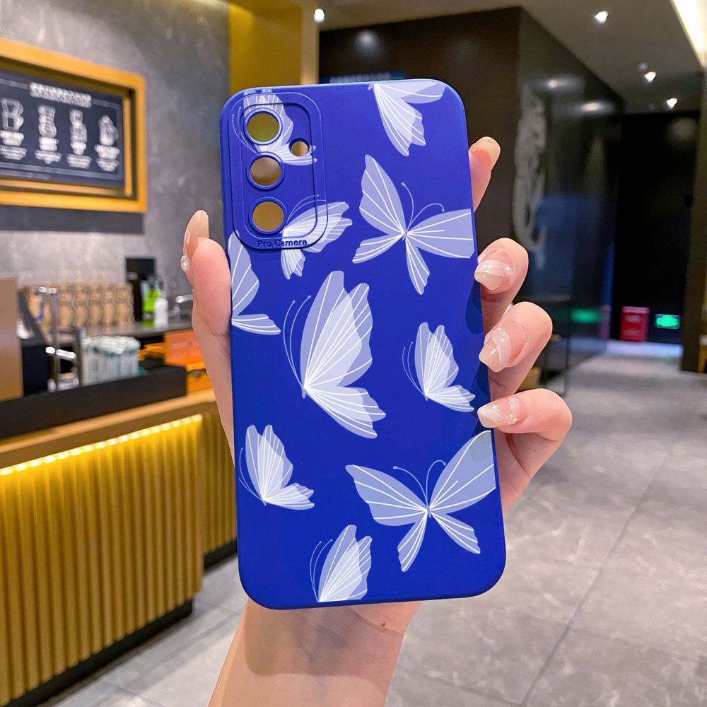 for Samsung Galaxy A15 A05 A35 A55 A04E A14 A24 A34 A54 A33 A53 A73 5G A32 A52S A72 A31 A51 A71 A11 A50 A03S Drawing Butterfly Retro Full Protective Case Anti Drop Cover