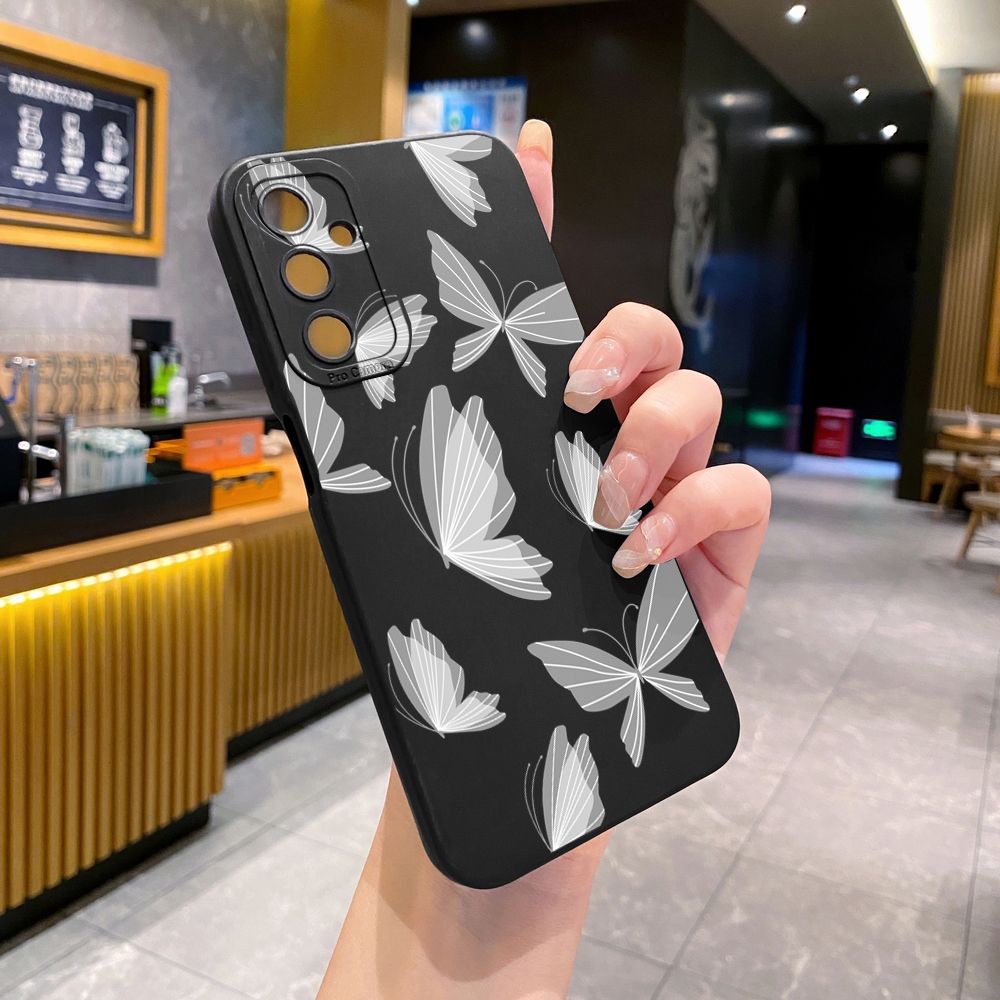 for Samsung Galaxy A15 A05 A35 A55 A04E A14 A24 A34 A54 A33 A53 A73 5G A32 A52S A72 A31 A51 A71 A11 A50 A03S Drawing Butterfly Retro Full Protective Case Anti Drop Cover