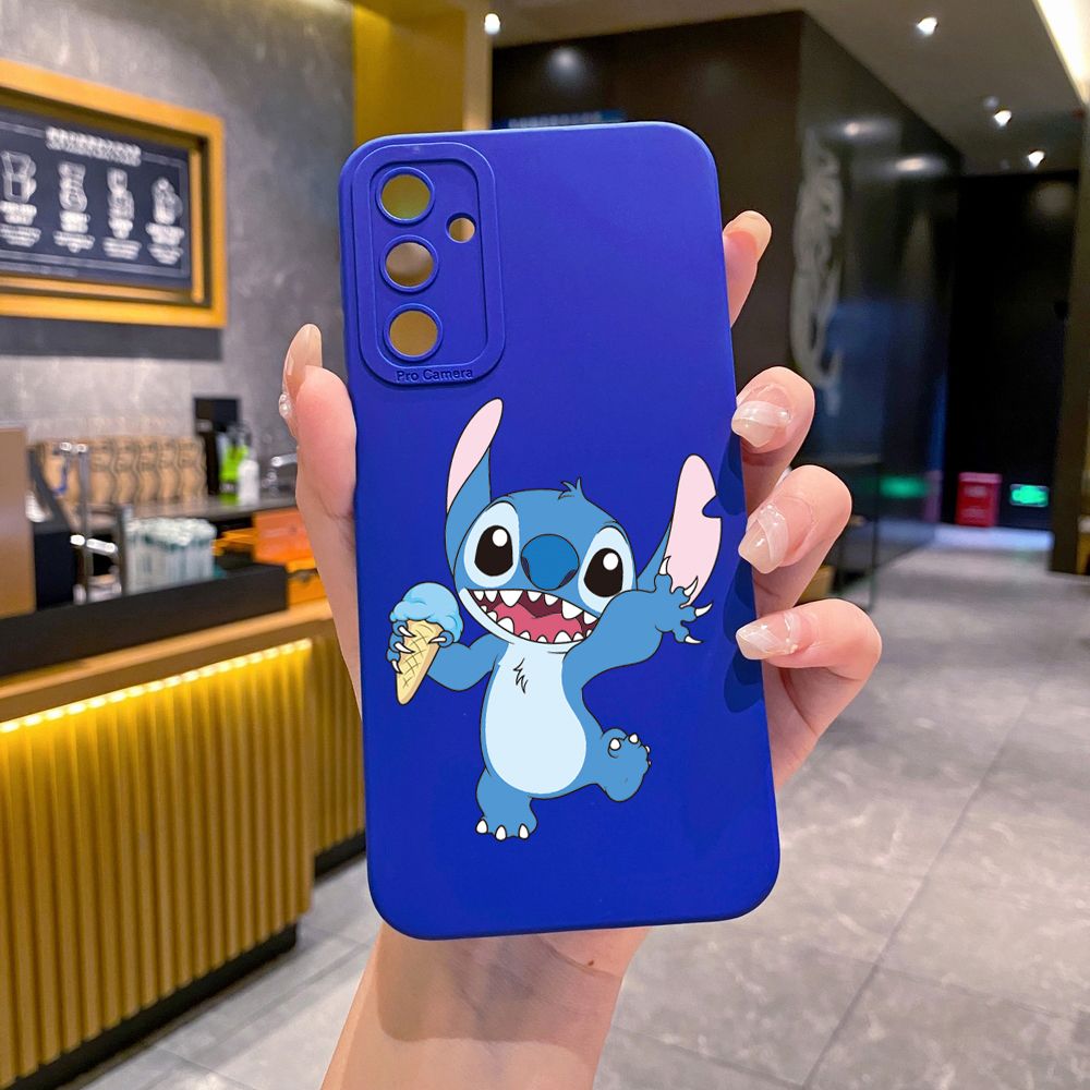 for Samsung Galaxy A15 A05 A35 A55 A04E A14 A24 A34 A54 A33 A53 A73 5G A32 A52S A72 A31 A51 A71 A11 A50 A03S Icecream Couple Stitch Full Protective Case Anti Drop Cover