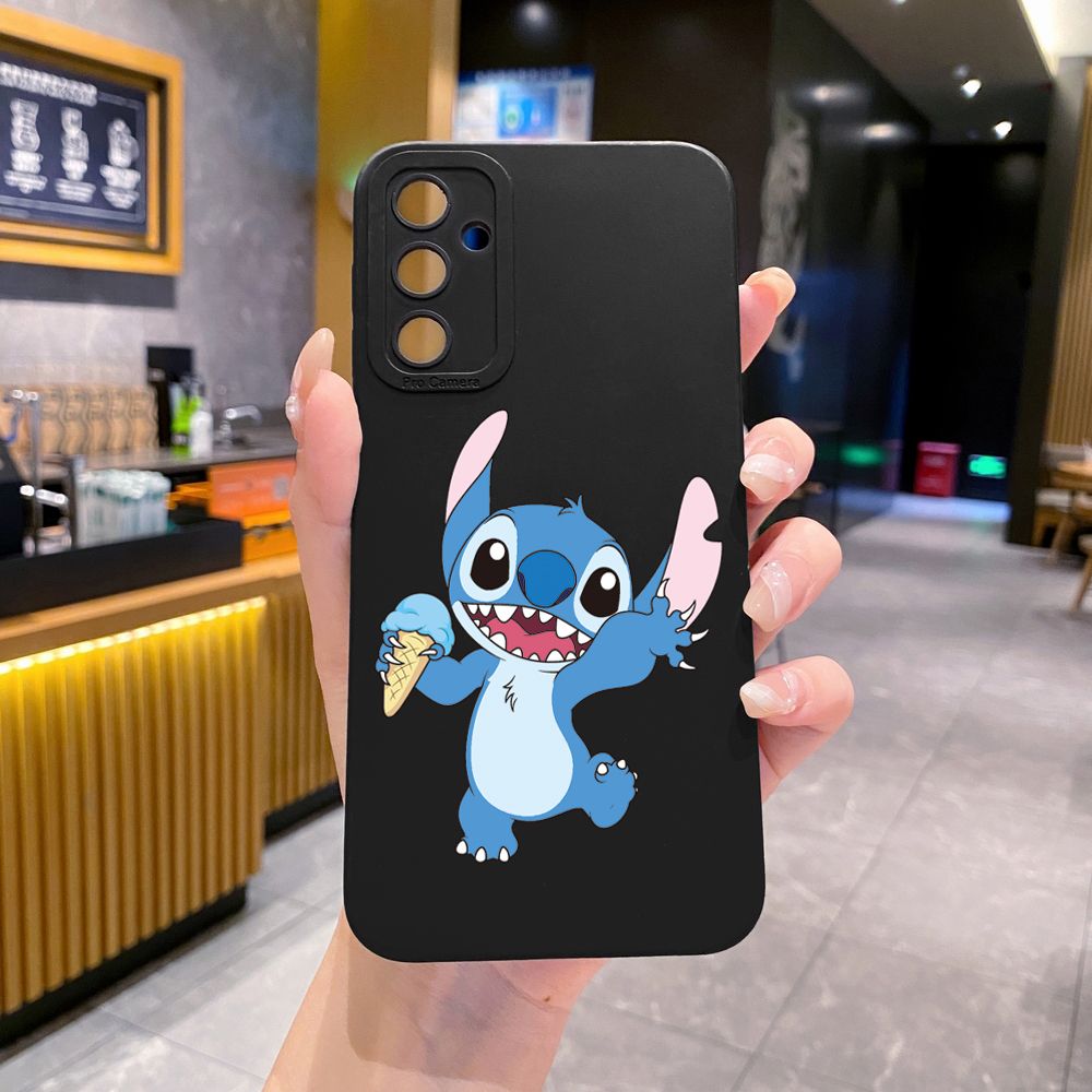 for Samsung Galaxy A15 A05 A35 A55 A04E A14 A24 A34 A54 A33 A53 A73 5G A32 A52S A72 A31 A51 A71 A11 A50 A03S Icecream Couple Stitch Full Protective Case Anti Drop Cover