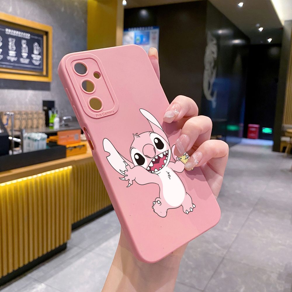 for Samsung Galaxy A15 A05 A35 A55 A04E A14 A24 A34 A54 A33 A53 A73 5G A32 A52S A72 A31 A51 A71 A11 A50 A03S Icecream Couple Stitch Full Protective Case Anti Drop Cover