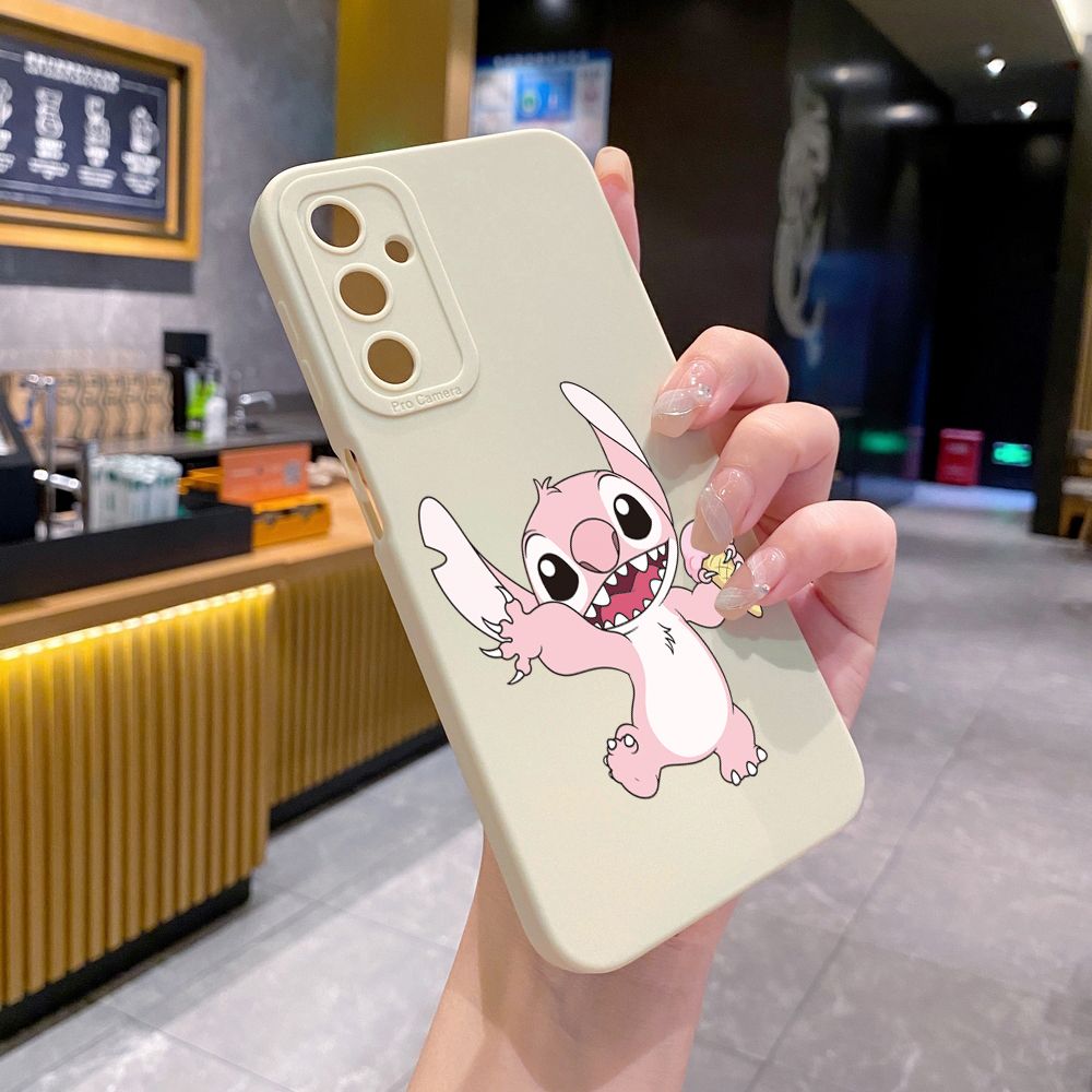 for Samsung Galaxy A15 A05 A35 A55 A04E A14 A24 A34 A54 A33 A53 A73 5G A32 A52S A72 A31 A51 A71 A11 A50 A03S Icecream Couple Stitch Full Protective Case Anti Drop Cover