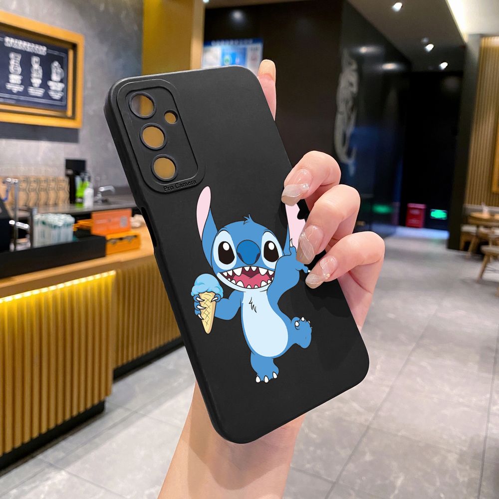 for Samsung Galaxy A15 A05 A35 A55 A04E A14 A24 A34 A54 A33 A53 A73 5G A32 A52S A72 A31 A51 A71 A11 A50 A03S Icecream Couple Stitch Full Protective Case Anti Drop Cover