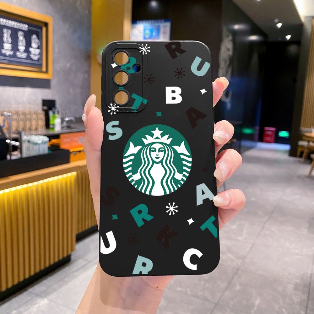 for Samsung Galaxy A15 A05 A35 A55 A04E A14 A24 A34 A54 A33 A53 A73 5G A32 A52S A72 A31 A51 A71 A11 A50 A03S Bears Starbucks Full Protective Case Anti Drop Cover