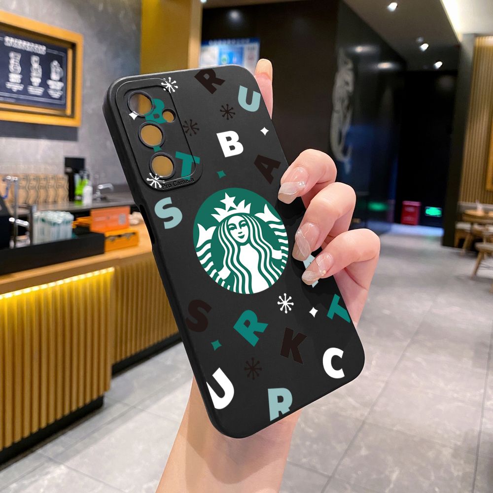 for Samsung Galaxy A15 A05 A35 A55 A04E A14 A24 A34 A54 A33 A53 A73 5G A32 A52S A72 A31 A51 A71 A11 A50 A03S Bears Starbucks Full Protective Case Anti Drop Cover