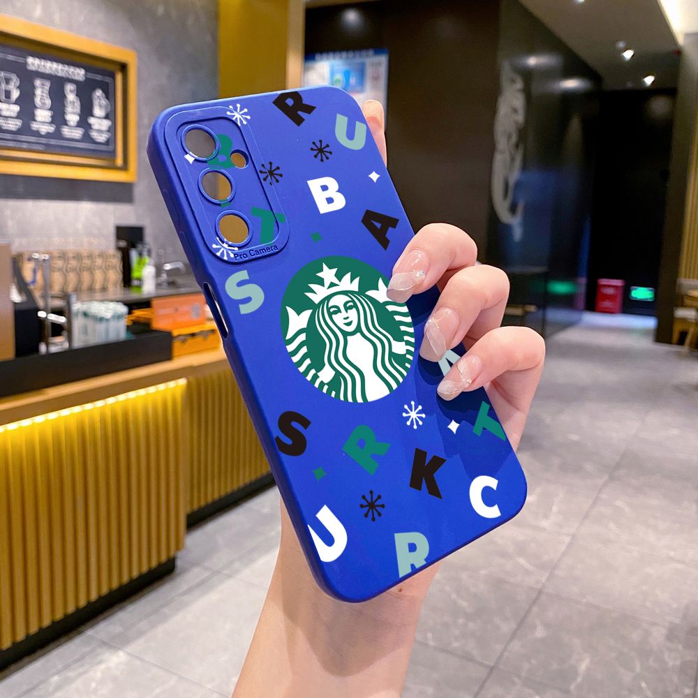 for Samsung Galaxy A15 A05 A35 A55 A04E A14 A24 A34 A54 A33 A53 A73 5G A32 A52S A72 A31 A51 A71 A11 A50 A03S Bears Starbucks Full Protective Case Anti Drop Cover