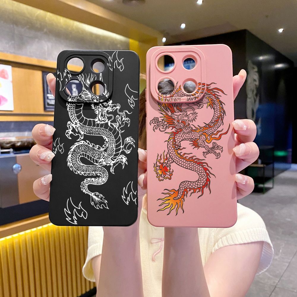 for Xiaomi Redmi Note 13 12 Pro 5G 12S 11S 13C A1 10 Pro 4G 10S Redmi 10C 9C 9S A2 Chinese Fire Dragon Full Protective Case Anti Drop Cover