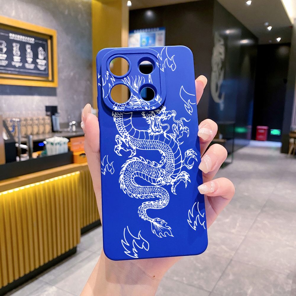 for Xiaomi Redmi Note 13 12 Pro 5G 12S 11S 13C A1 10 Pro 4G 10S Redmi 10C 9C 9S A2 Chinese Fire Dragon Full Protective Case Anti Drop Cover