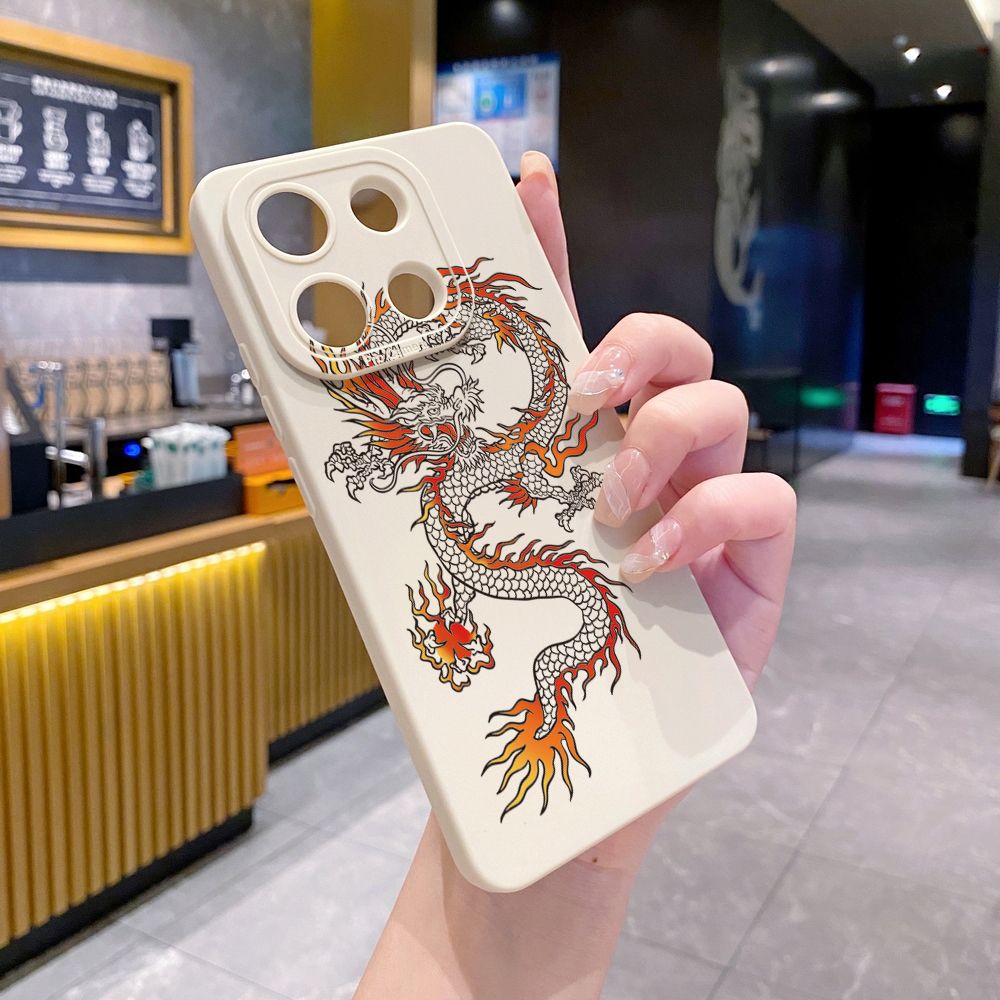 for Xiaomi Redmi Note 13 12 Pro 5G 12S 11S 13C A1 10 Pro 4G 10S Redmi 10C 9C 9S A2 Chinese Fire Dragon Full Protective Case Anti Drop Cover