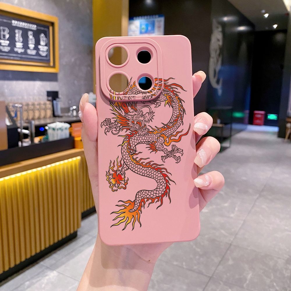 for Xiaomi Redmi Note 13 12 Pro 5G 12S 11S 13C A1 10 Pro 4G 10S Redmi 10C 9C 9S A2 Chinese Fire Dragon Full Protective Case Anti Drop Cover