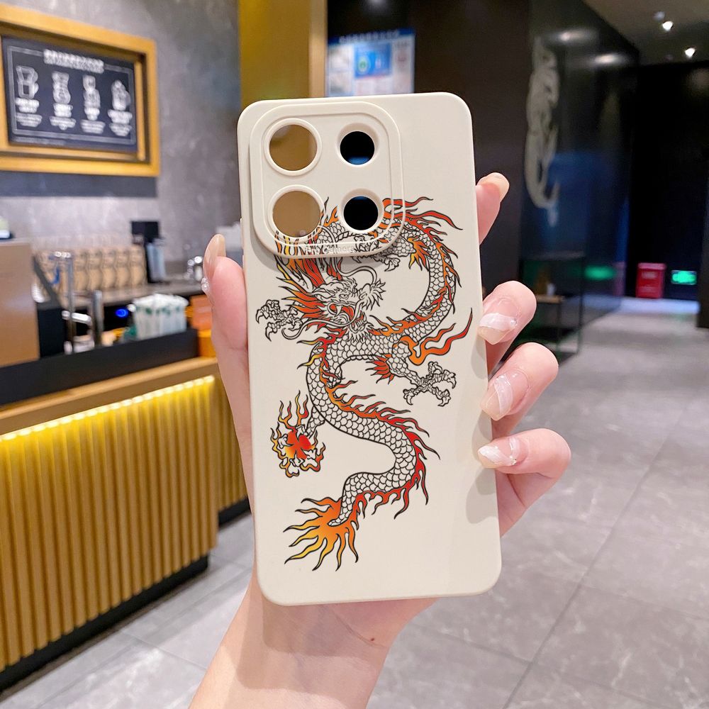 for Xiaomi Redmi Note 13 12 Pro 5G 12S 11S 13C A1 10 Pro 4G 10S Redmi 10C 9C 9S A2 Chinese Fire Dragon Full Protective Case Anti Drop Cover