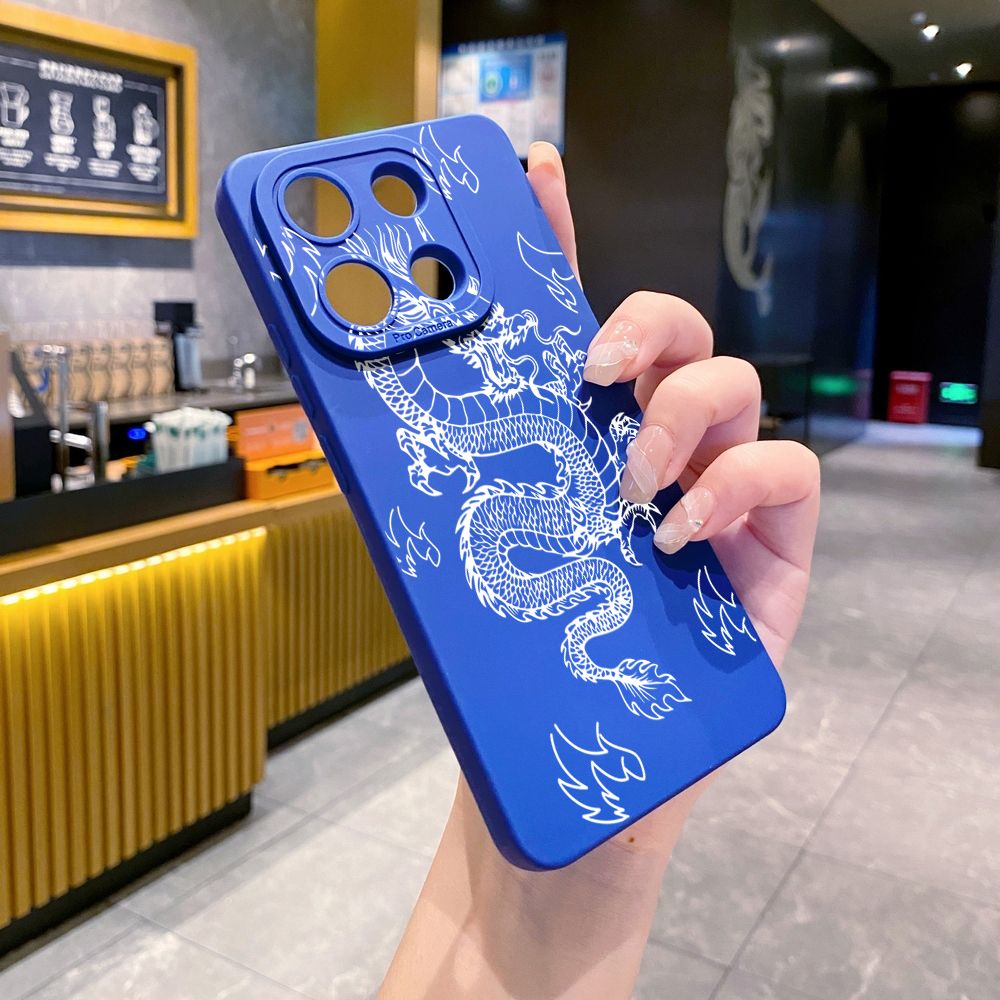 for Xiaomi Redmi Note 13 12 Pro 5G 12S 11S 13C A1 10 Pro 4G 10S Redmi 10C 9C 9S A2 Chinese Fire Dragon Full Protective Case Anti Drop Cover