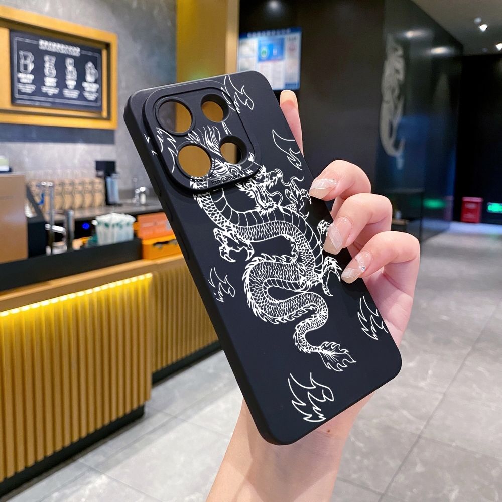 for Xiaomi Redmi Note 13 12 Pro 5G 12S 11S 13C A1 10 Pro 4G 10S Redmi 10C 9C 9S A2 Chinese Fire Dragon Full Protective Case Anti Drop Cover