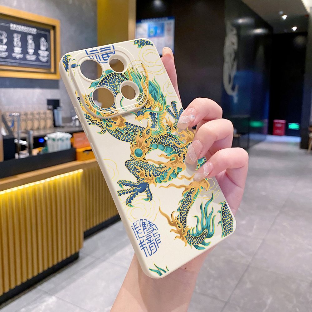 for Xiaomi Redmi Note 13 12 Pro 5G 12S 11S 13C A1 10 Pro 4G 10S Redmi 10C 9C 9S A2 Chinese Dragon Full Protective Case Anti Drop Cover