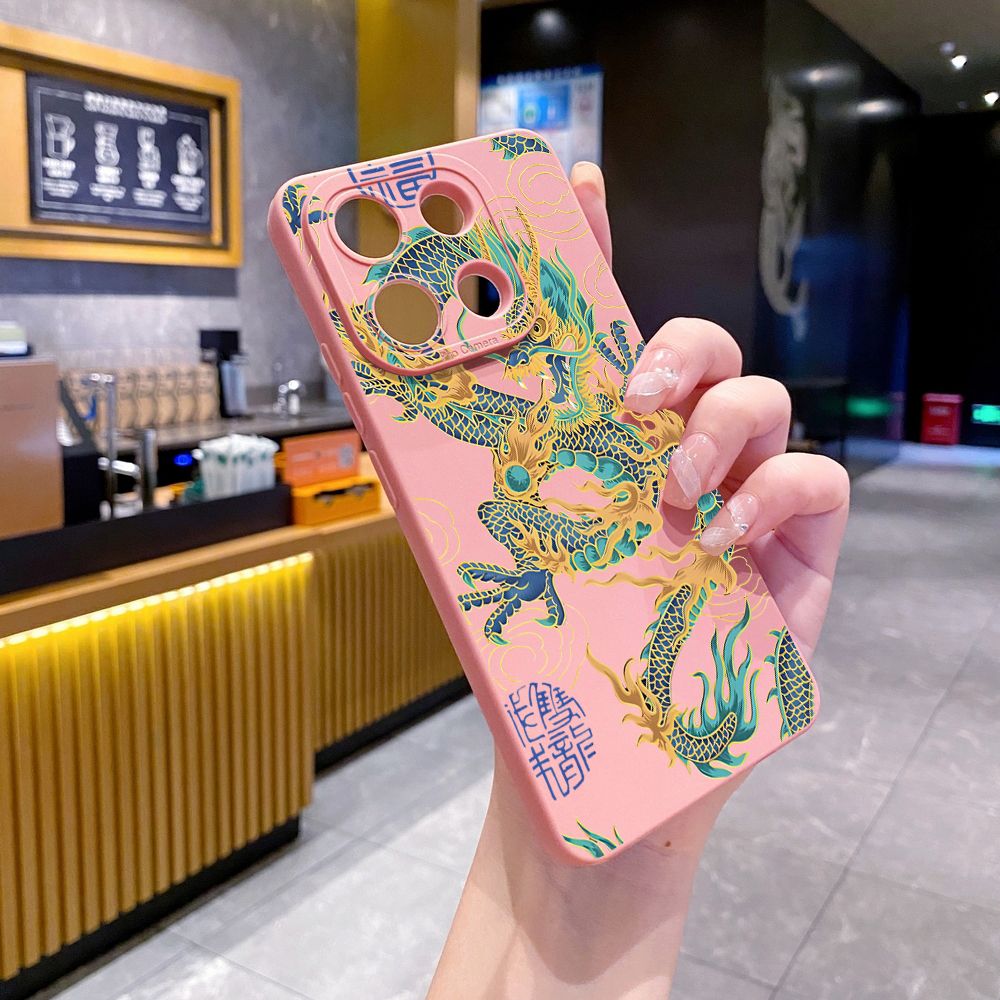 for Xiaomi Redmi Note 13 12 Pro 5G 12S 11S 13C A1 10 Pro 4G 10S Redmi 10C 9C 9S A2 Chinese Dragon Full Protective Case Anti Drop Cover