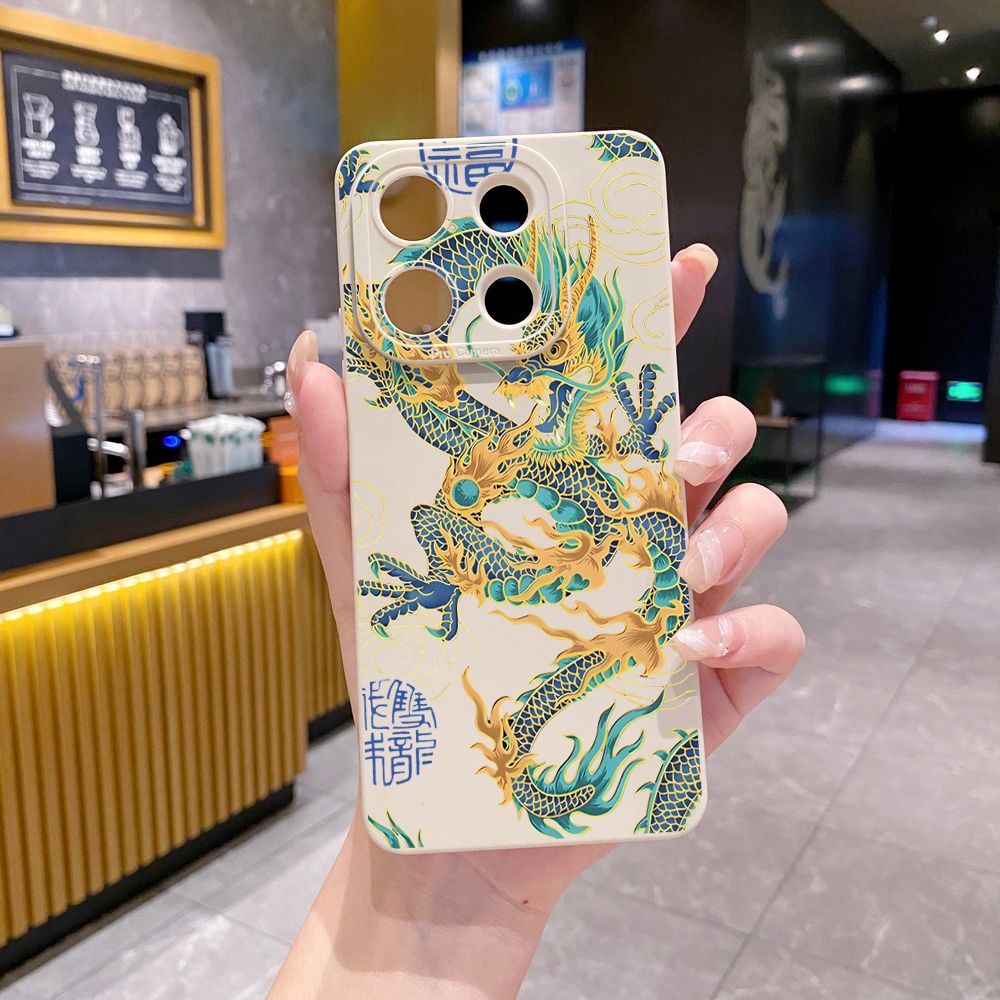 for Xiaomi Redmi Note 13 12 Pro 5G 12S 11S 13C A1 10 Pro 4G 10S Redmi 10C 9C 9S A2 Chinese Dragon Full Protective Case Anti Drop Cover