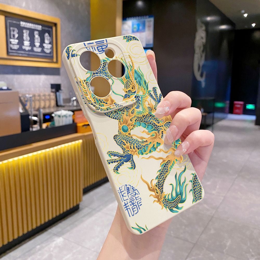 for Infinix Hot 40i 40 Pro Note 12 G96 Note 30 Hot 20 Play 20S 12i 30i 20i 10S 11 10 Play 11S 10i Smart 7 6 HD X6511 X657B X6512 Zero 30 5G Chinese Dragon Full Protective Case Anti Drop Cover