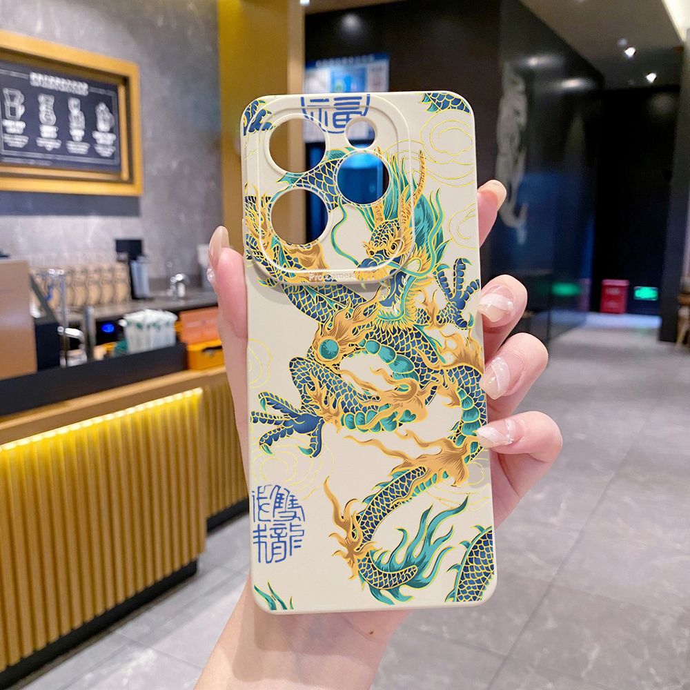 for Infinix Hot 40i 40 Pro Note 12 G96 Note 30 Hot 20 Play 20S 12i 30i 20i 10S 11 10 Play 11S 10i Smart 7 6 HD X6511 X657B X6512 Zero 30 5G Chinese Dragon Full Protective Case Anti Drop Cover