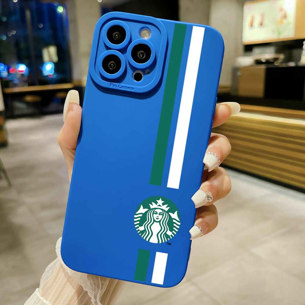 for iPhone 15 Pro Max 14 Plus 13 Pro Max 12 iPhone 11 XR 8 7 SE 2022 XS Max Starbucks Full Protective Case Anti Drop Cover