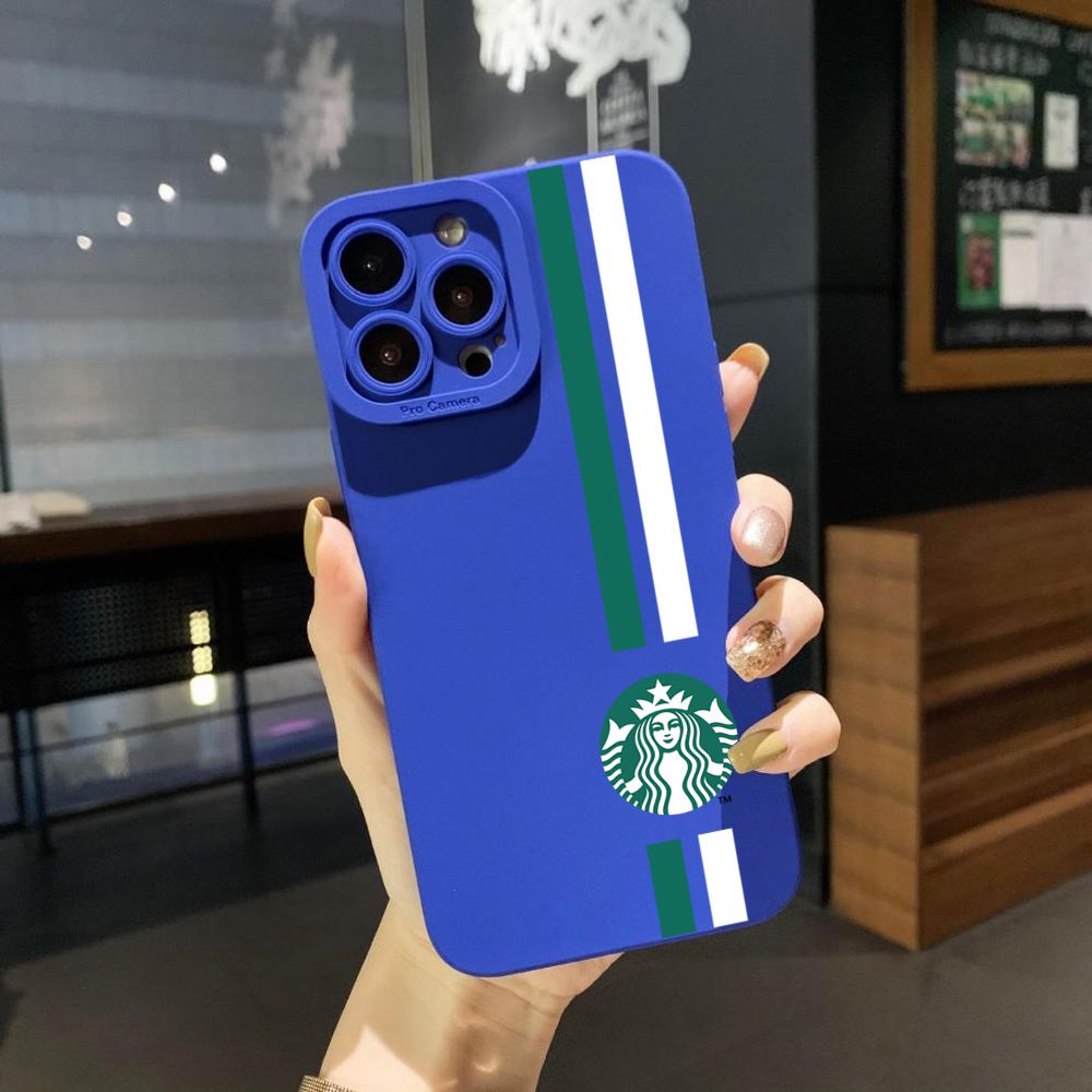 for iPhone 15 Pro Max 14 Plus 13 Pro Max 12 iPhone 11 XR 8 7 SE 2022 XS Max Starbucks Full Protective Case Anti Drop Cover