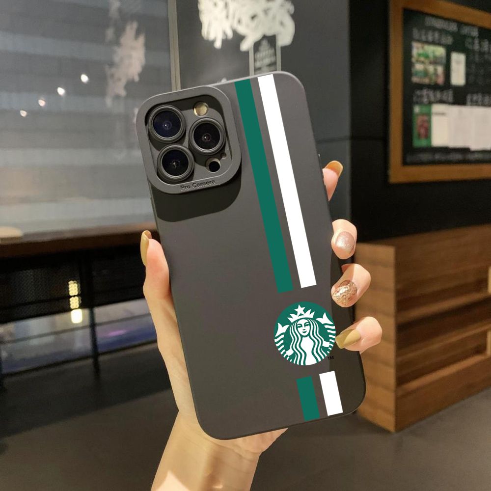 for iPhone 15 Pro Max 14 Plus 13 Pro Max 12 iPhone 11 XR 8 7 SE 2022 XS Max Starbucks Full Protective Case Anti Drop Cover