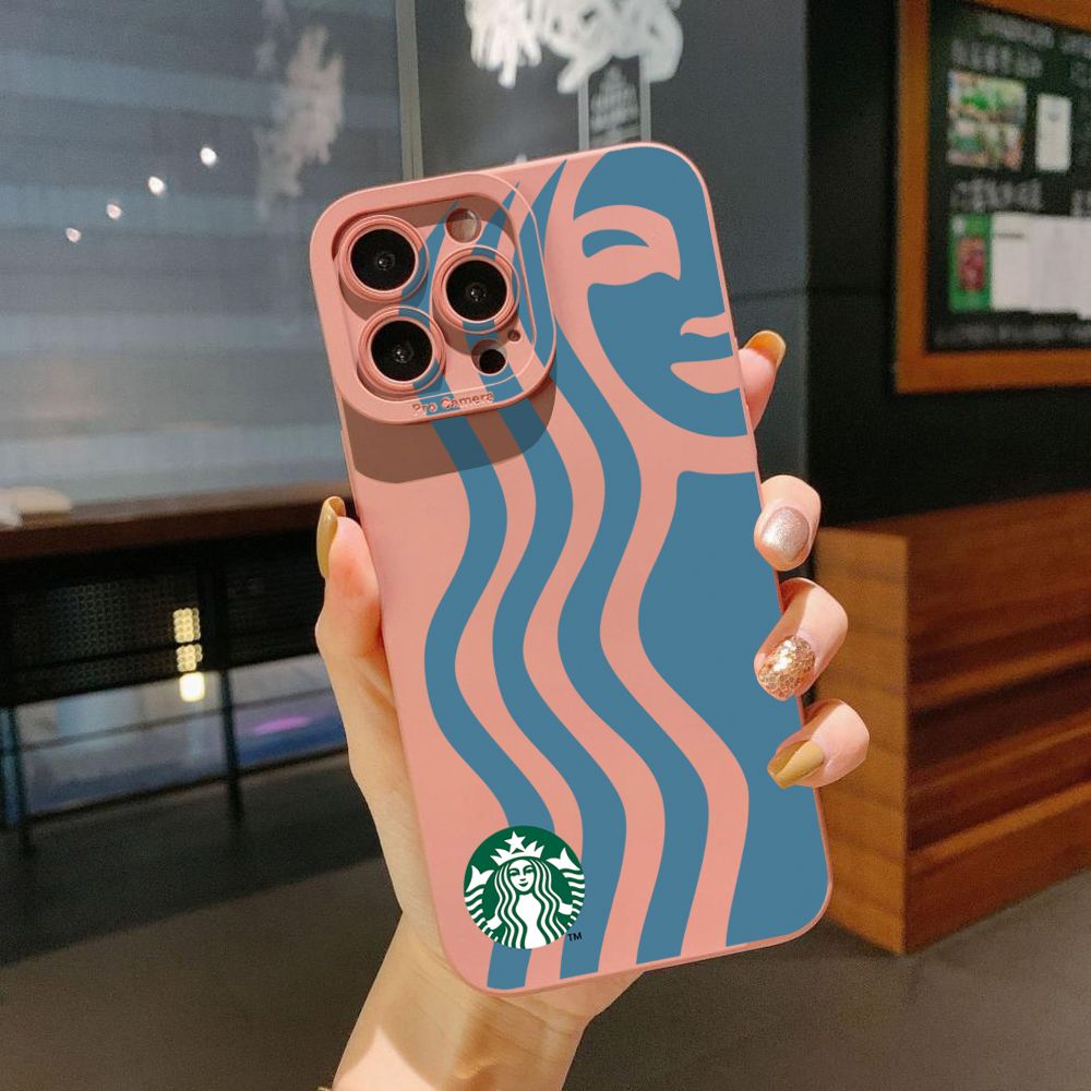 for iPhone 15 Pro Max 14 Plus 13 Pro Max 12 iPhone 11 XR 8 7 SE 2022 XS Max Starbucks Full Protective Case Anti Drop Cover