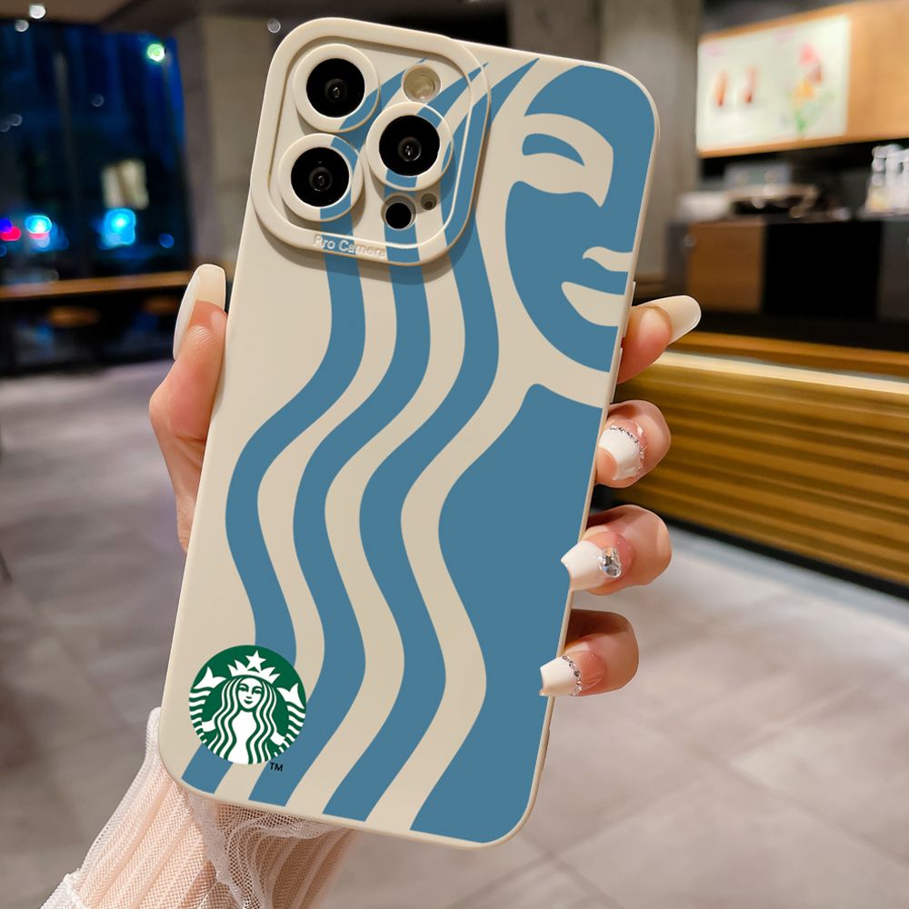 for iPhone 15 Pro Max 14 Plus 13 Pro Max 12 iPhone 11 XR 8 7 SE 2022 XS Max Starbucks Full Protective Case Anti Drop Cover