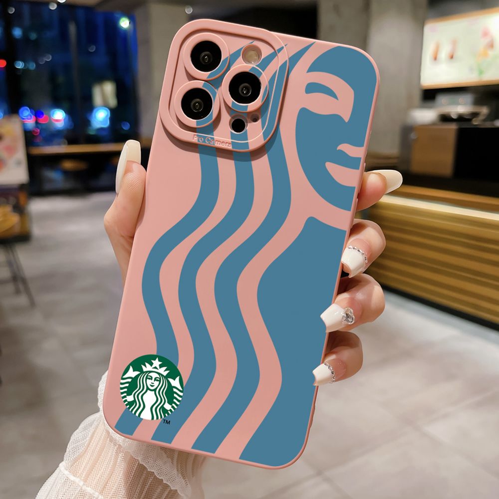 for iPhone 15 Pro Max 14 Plus 13 Pro Max 12 iPhone 11 XR 8 7 SE 2022 XS Max Starbucks Full Protective Case Anti Drop Cover