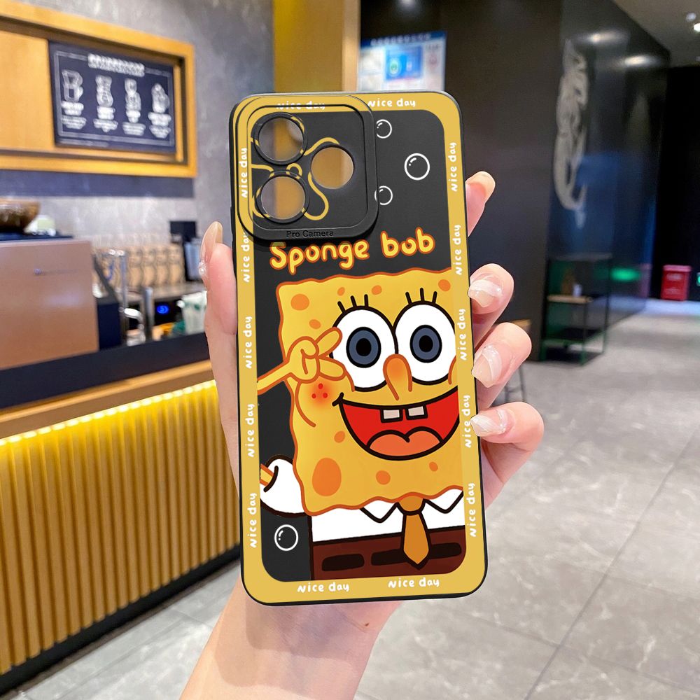 for Realme C67 C53 C51 Note 50 C21 C33 C30 C35 C11 2021 C12 C15 C21Y C25Y C25S Realme5 5i 6i 9i 8 Pro Bubble Sponge Bob Patrick Star Full Protective Case Anti Drop Cover
