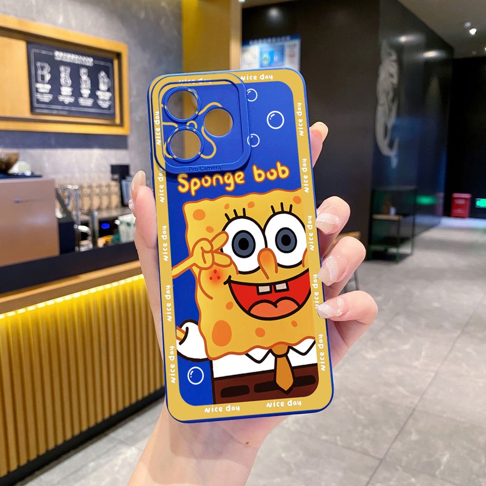 for Realme C67 C53 C51 Note 50 C21 C33 C30 C35 C11 2021 C12 C15 C21Y C25Y C25S Realme5 5i 6i 9i 8 Pro Bubble Sponge Bob Patrick Star Full Protective Case Anti Drop Cover