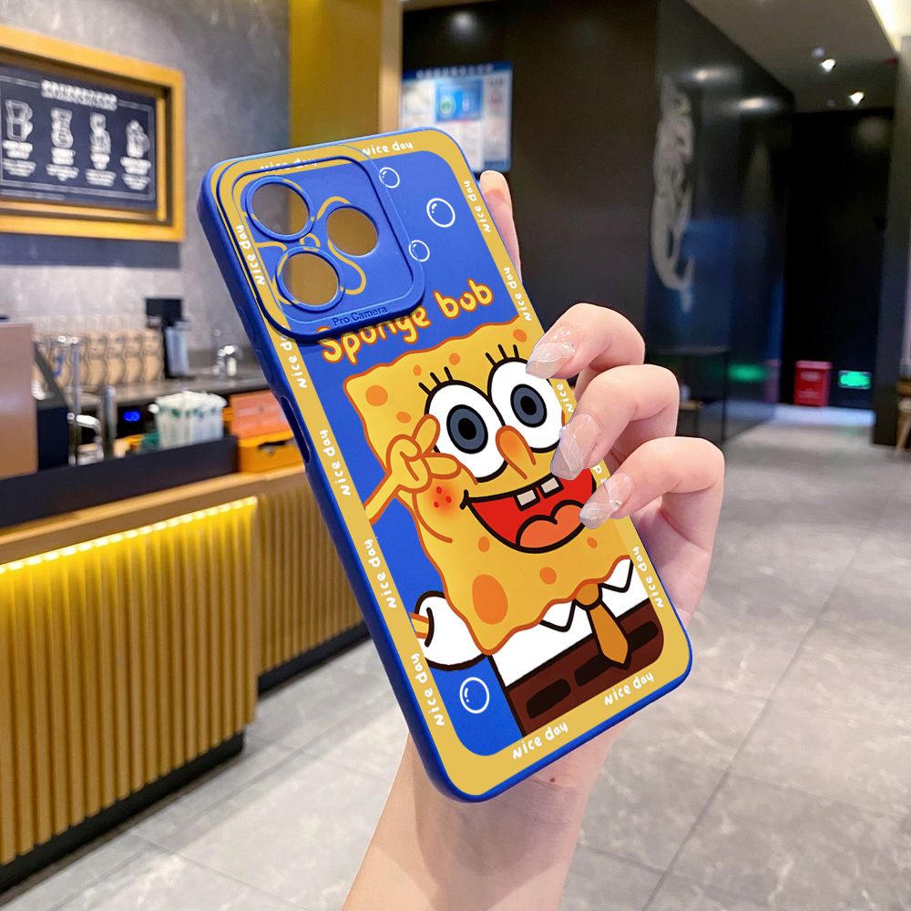for Realme C67 C53 C51 Note 50 C21 C33 C30 C35 C11 2021 C12 C15 C21Y C25Y C25S Realme5 5i 6i 9i 8 Pro Bubble Sponge Bob Patrick Star Full Protective Case Anti Drop Cover