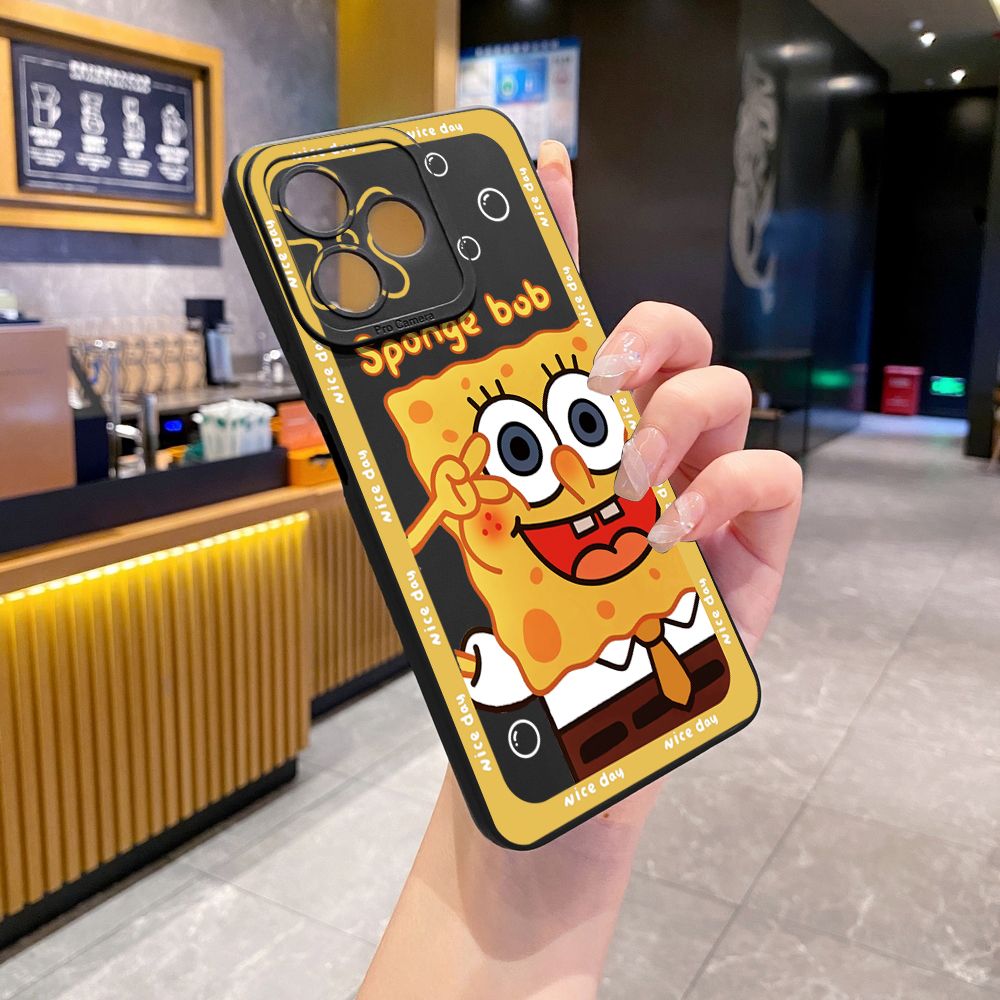 for Realme C67 C53 C51 Note 50 C21 C33 C30 C35 C11 2021 C12 C15 C21Y C25Y C25S Realme5 5i 6i 9i 8 Pro Bubble Sponge Bob Patrick Star Full Protective Case Anti Drop Cover