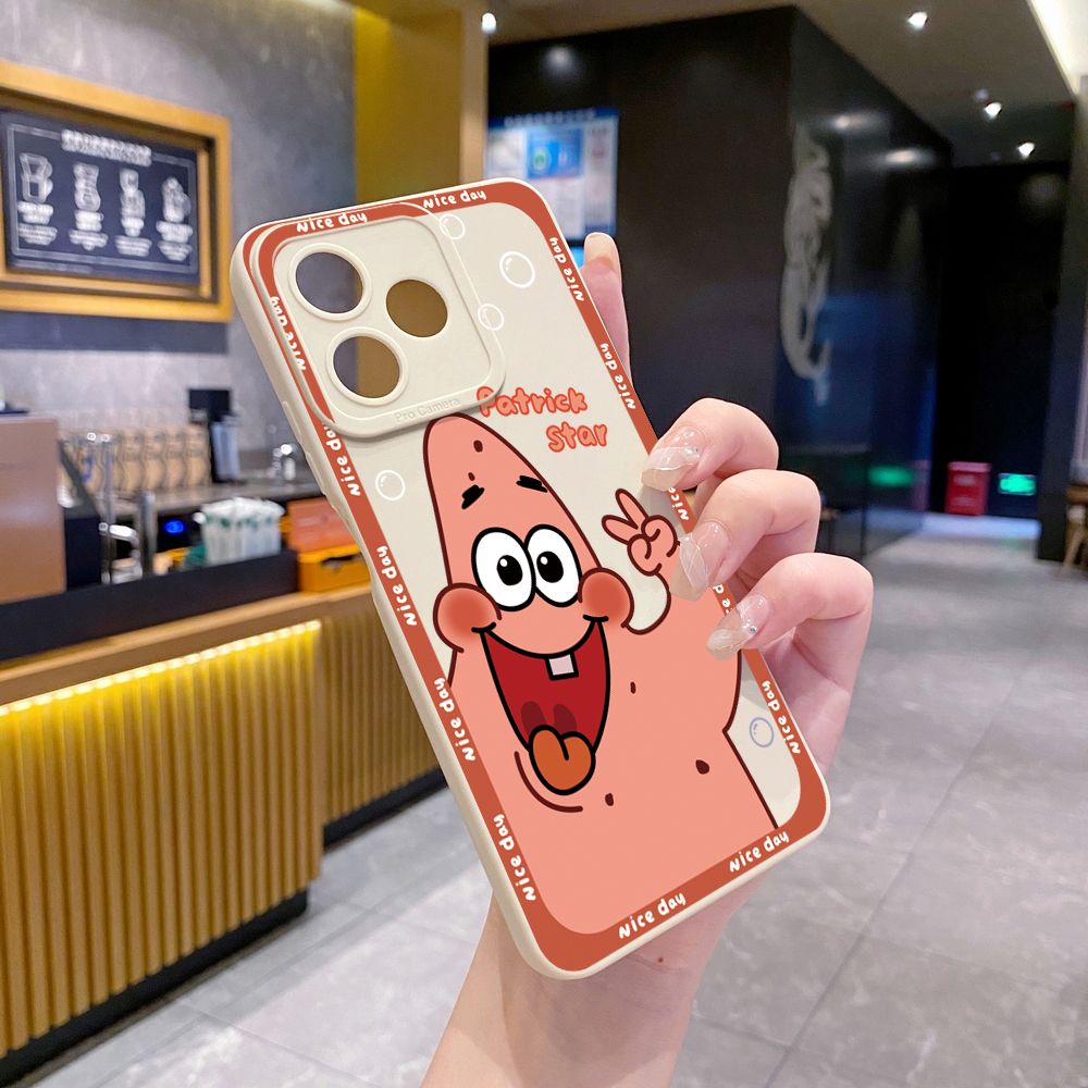 for Realme C67 C53 C51 Note 50 C21 C33 C30 C35 C11 2021 C12 C15 C21Y C25Y C25S Realme5 5i 6i 9i 8 Pro Bubble Sponge Bob Patrick Star Full Protective Case Anti Drop Cover