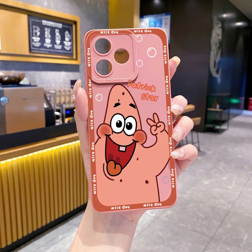 for Realme C67 C53 C51 Note 50 C21 C33 C30 C35 C11 2021 C12 C15 C21Y C25Y C25S Realme5 5i 6i 9i 8 Pro Bubble Sponge Bob Patrick Star Full Protective Case Anti Drop Cover