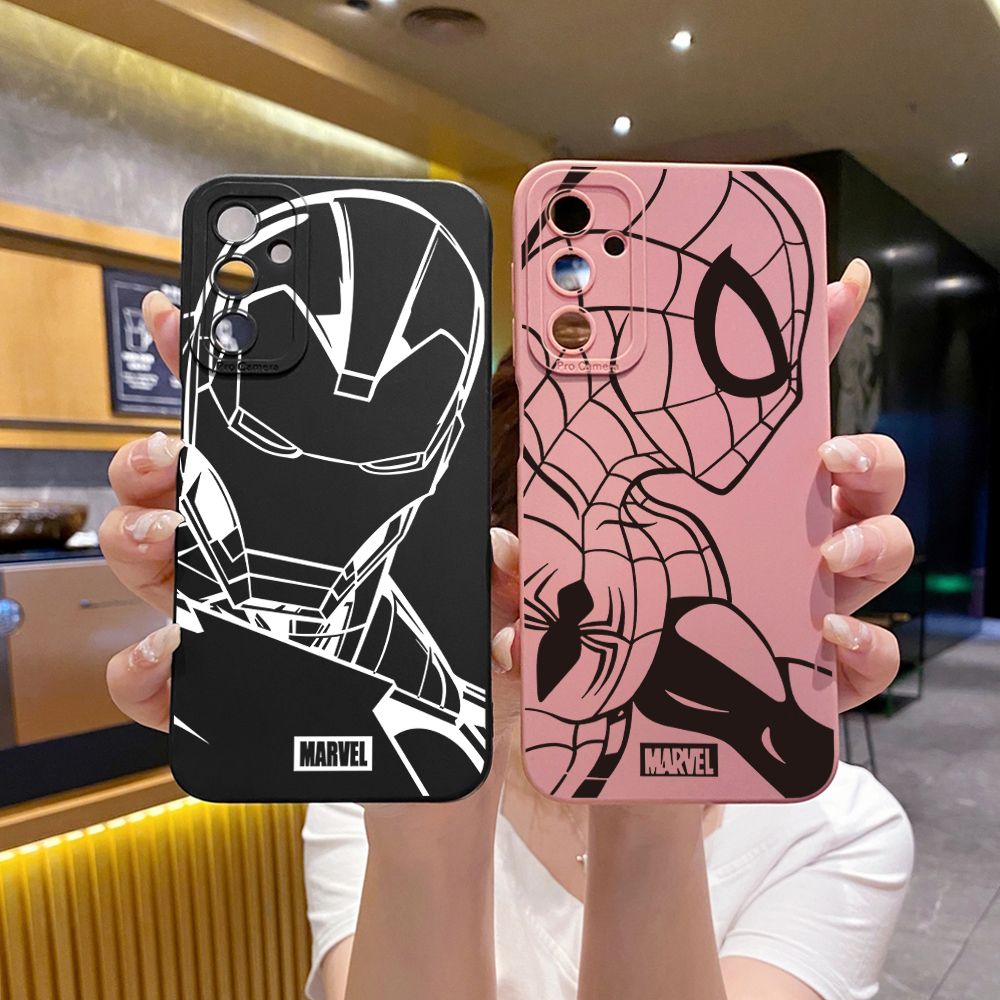 for Samsung Galaxy A15 A05 A35 A55 A04E A14 A24 A34 A54 A33 A53 A73 5G A32 A52S A72 A31 A51 A71 A11 A50 A03S Spider-Man Full Protective Case Anti Drop Cover