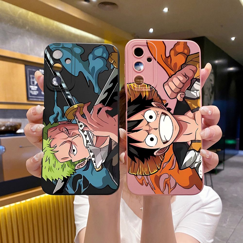 for Samsung Galaxy A15 A05 A35 A55 A04E A14 A24 A34 A54 A33 A53 A73 5G A32 A52S A72 A31 A51 A71 A11 A50 A03S Zoro Luffy Full Protective Case Anti Drop Cover