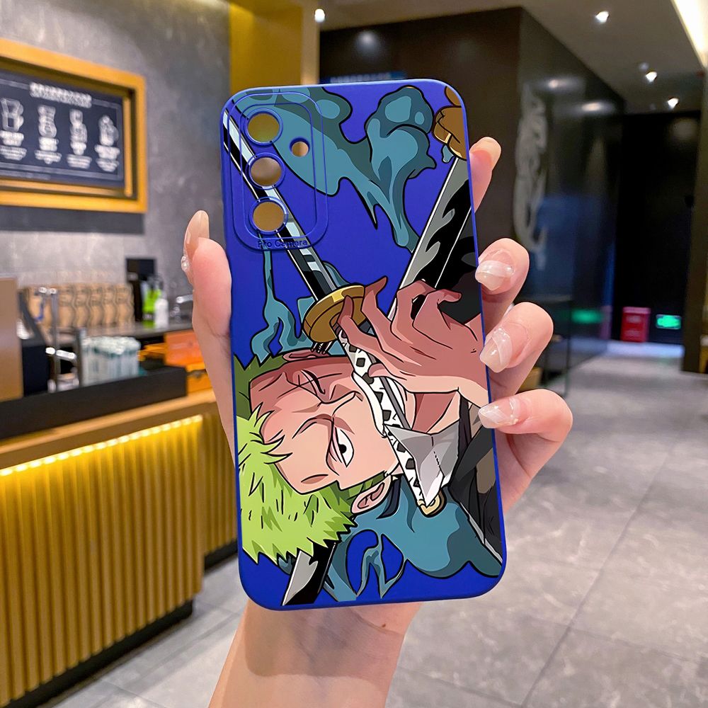 for Samsung Galaxy A15 A05 A35 A55 A04E A14 A24 A34 A54 A33 A53 A73 5G A32 A52S A72 A31 A51 A71 A11 A50 A03S Zoro Luffy Full Protective Case Anti Drop Cover