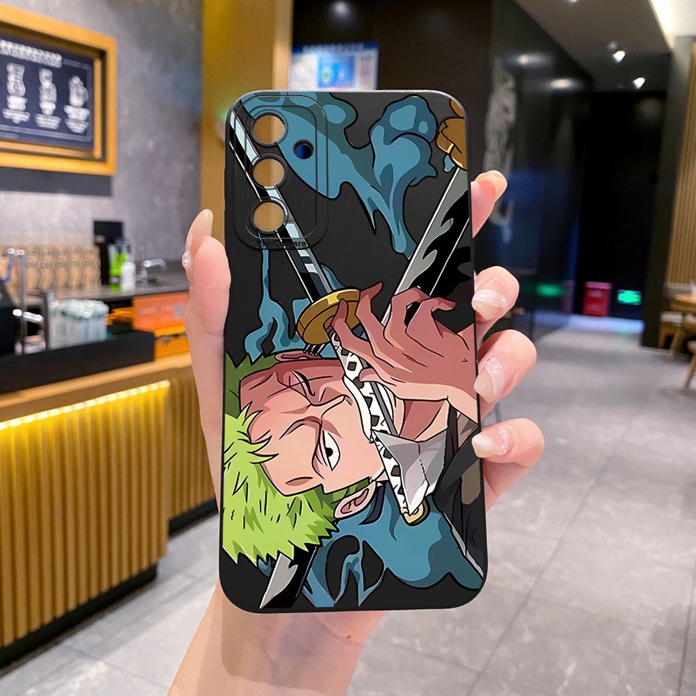 for Samsung Galaxy A15 A05 A35 A55 A04E A14 A24 A34 A54 A33 A53 A73 5G A32 A52S A72 A31 A51 A71 A11 A50 A03S Zoro Luffy Full Protective Case Anti Drop Cover
