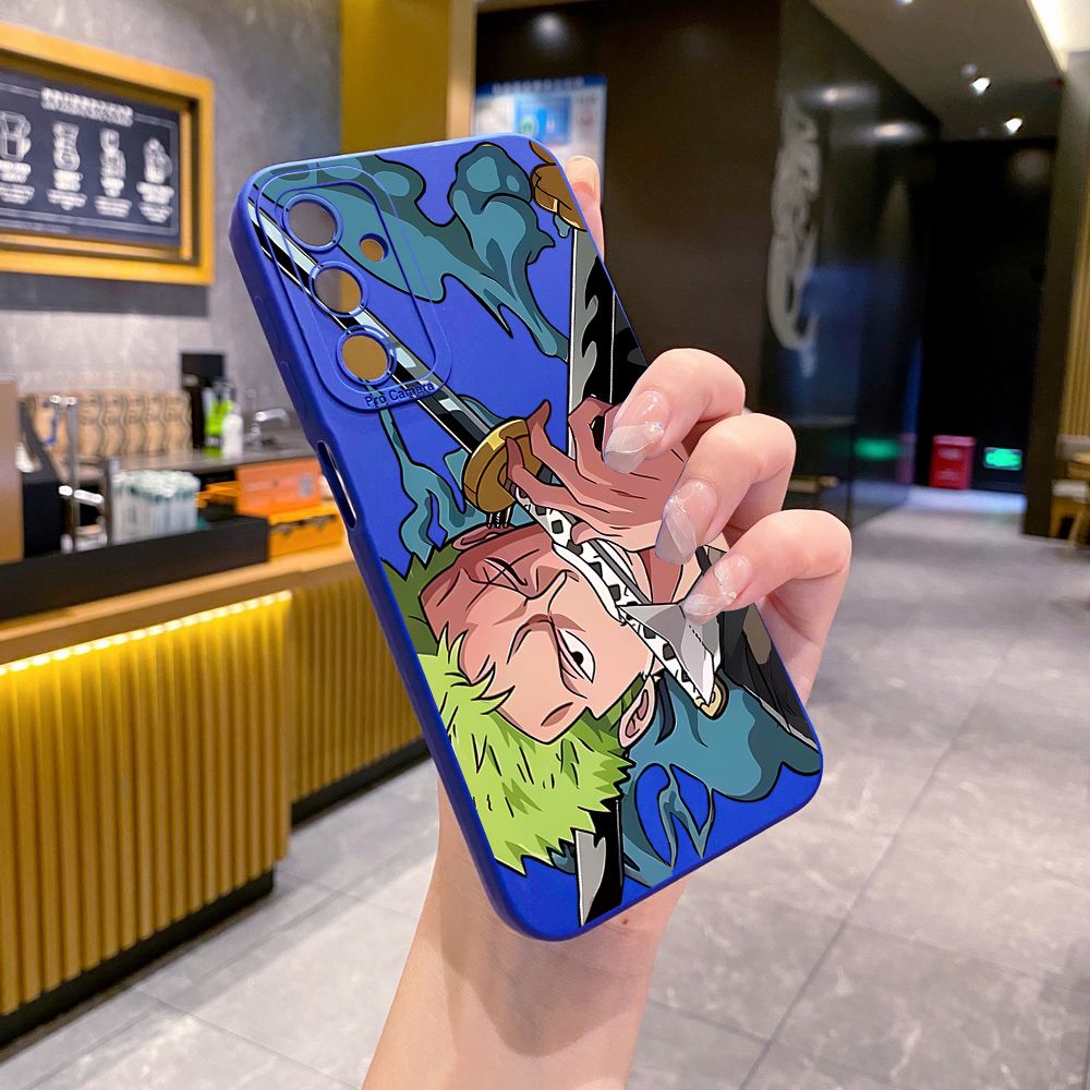 for Samsung Galaxy A15 A05 A35 A55 A04E A14 A24 A34 A54 A33 A53 A73 5G A32 A52S A72 A31 A51 A71 A11 A50 A03S Zoro Luffy Full Protective Case Anti Drop Cover