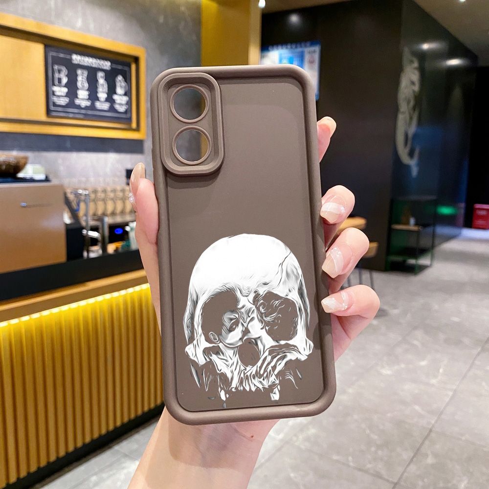 for Realme C67 C53 C51 Note 50 C21Y C25Y C33 C30 C35 9i Couple Skull Coconut Tree Full Protective Phone Case Anti Drop Cover