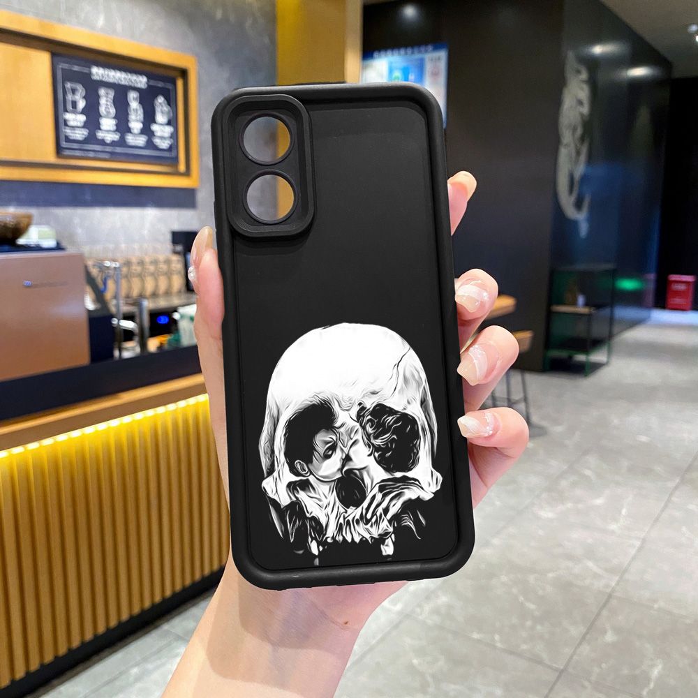 for Realme C67 C53 C51 Note 50 C21Y C25Y C33 C30 C35 9i Couple Skull Coconut Tree Full Protective Phone Case Anti Drop Cover