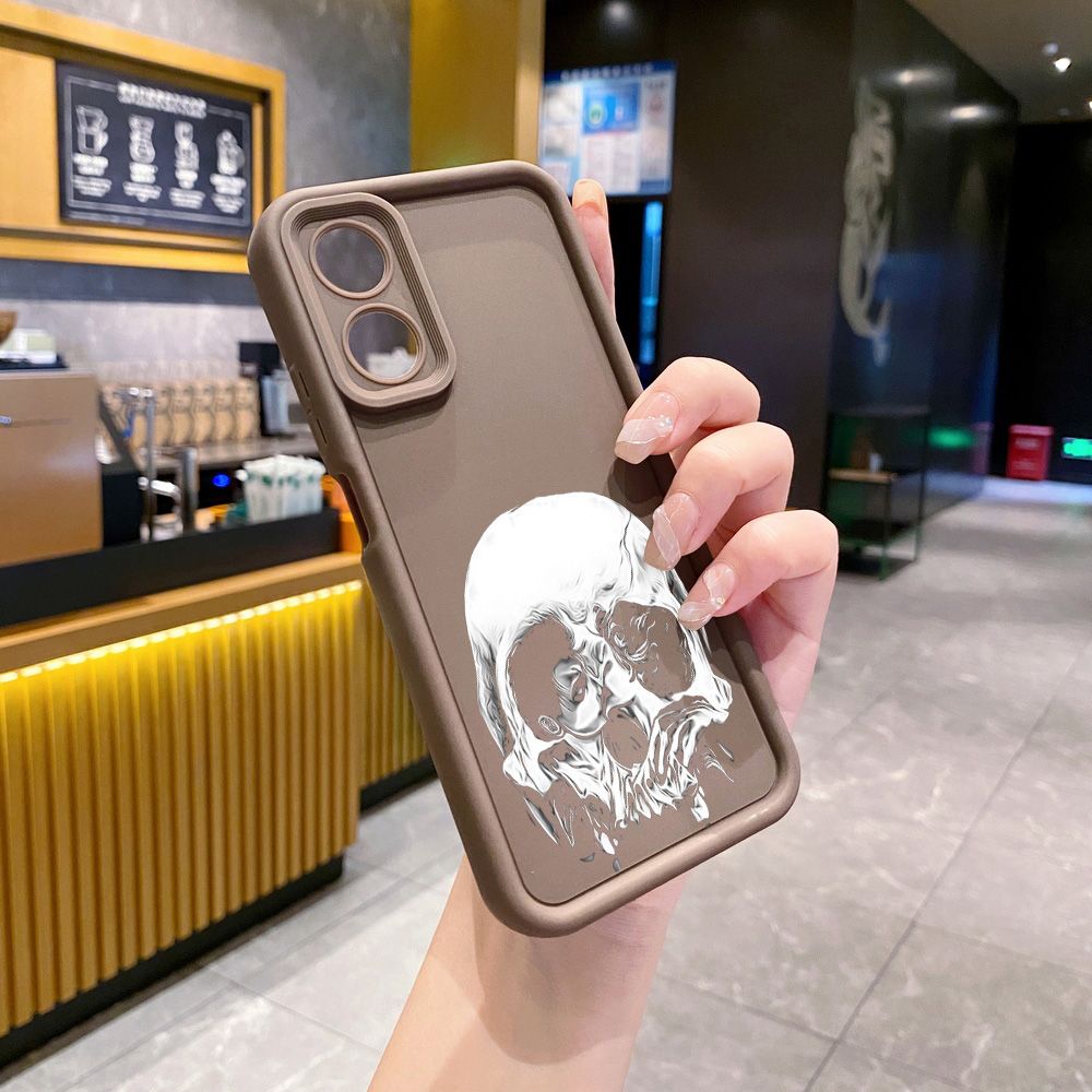 for Realme C67 C53 C51 Note 50 C21Y C25Y C33 C30 C35 9i Couple Skull Coconut Tree Full Protective Phone Case Anti Drop Cover