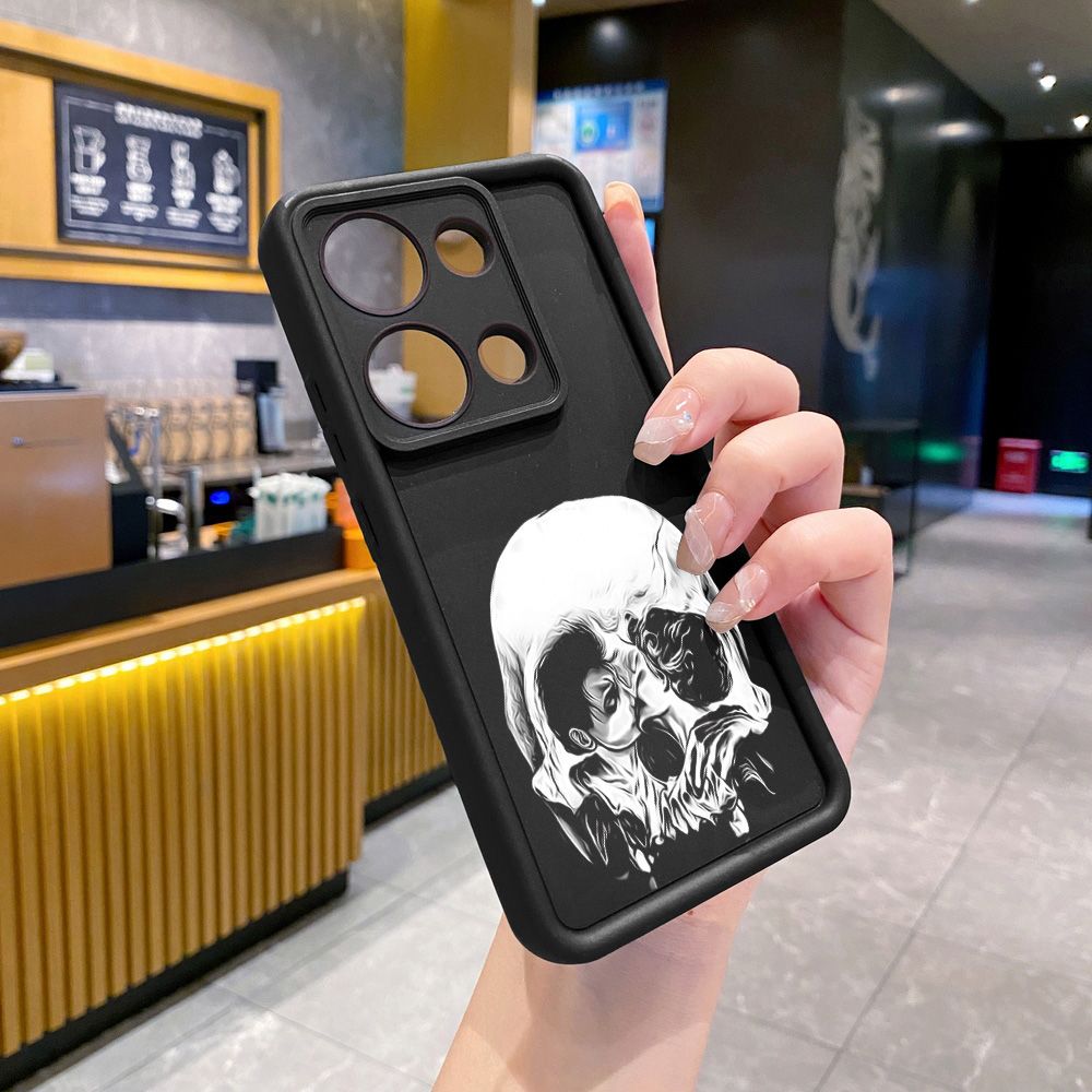 for Xiaomi Redmi Note 13 Pro 5G 12S 4G 12 Turbo 11S 13C 12C Couple Skull Coconut Tree Full Protective Phone Case Anti Drop Cover