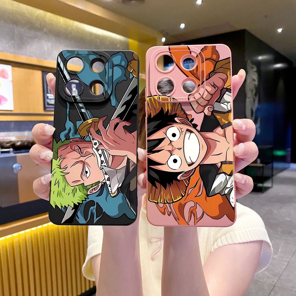 for Xiaomi Redmi Note 13 12 Pro 5G 12S 11S 13C A1 10 Pro 4G 10S Redmi 10C 9C 9S A2 Zoro Luffy Full Protective Case Anti Drop Cover