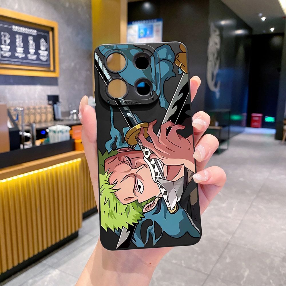 for Xiaomi Redmi Note 13 12 Pro 5G 12S 11S 13C A1 10 Pro 4G 10S Redmi 10C 9C 9S A2 Zoro Luffy Full Protective Case Anti Drop Cover